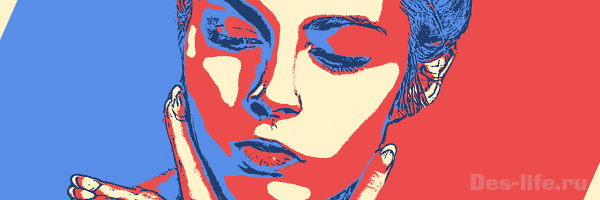 Двухцветный поп-арт портрет - бесплатный Action Photoshop
