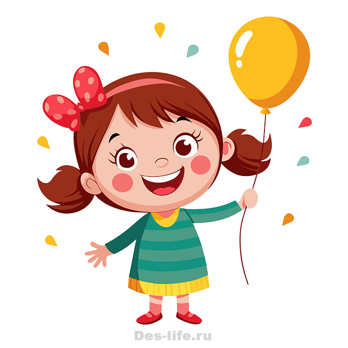 Маленькая девочка с воздушным шаром улыбается