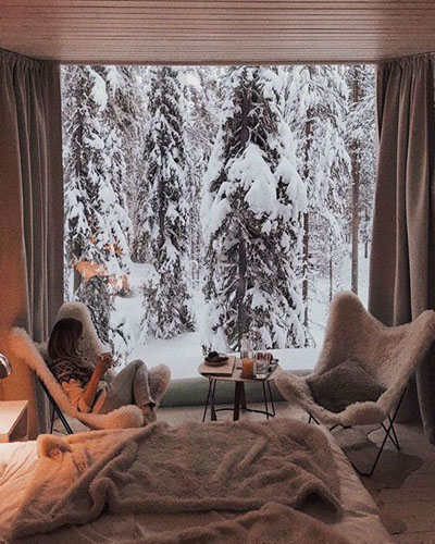 уютная спальня в стиле хюгге