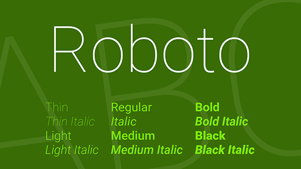 Бесплатный шрифт для видео Roboto
