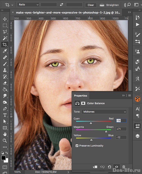 Самый простой способ поменять цвет глаз в Photoshop