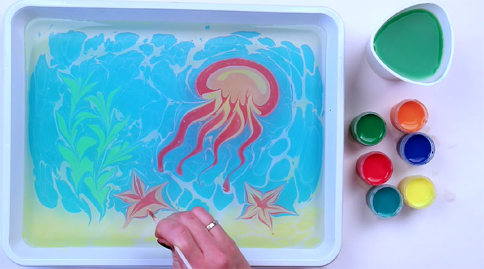 Интересные видео уроки рисования на воде в технике эбру