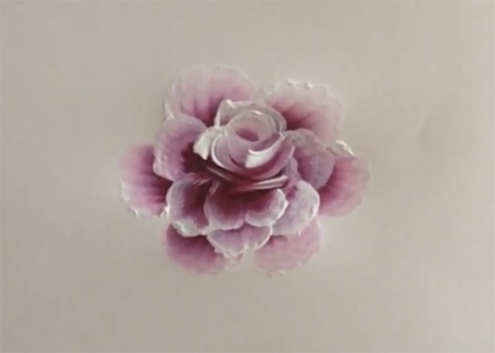 Роза в технике набрызг